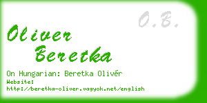 oliver beretka business card